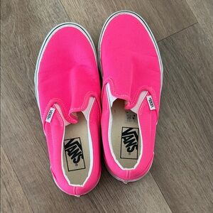 Vans Neon Pink Slip-On Sneakers